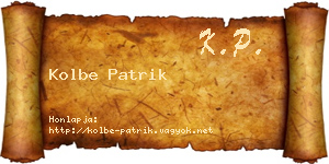 Kolbe Patrik névjegykártya